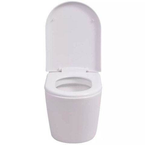 Podwieszana toaleta ceramiczna, biała Podwieszana toaleta ceramiczna, biała