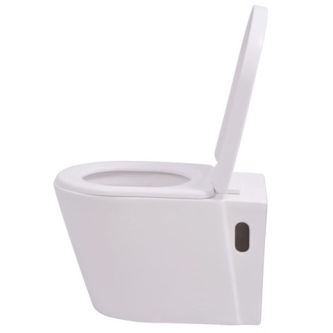 Podwieszana toaleta ceramiczna, biała Podwieszana toaleta ceramiczna, biała