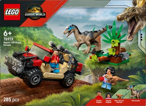 LEGO Klocki Jurassic World 76972 Ucieczka terenówką przed raptorem