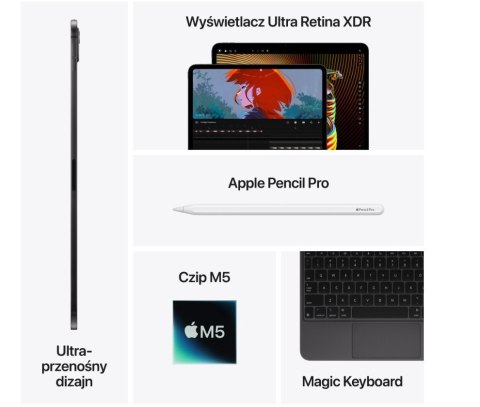 Apple IPad Pro 11-calowy Wi-Fi 256 GB ze standardowym szkłem - Srebrny