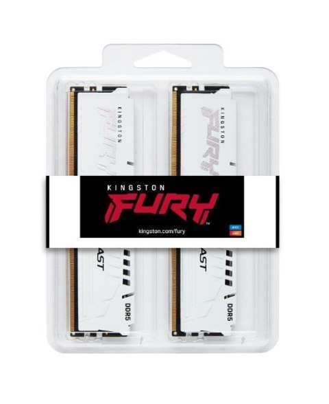 Kingston Pamięć DDR5 Fury Beast 32GB(2*16GB)/6000 CL36 biała