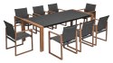 Zestaw Mebli Ogrodowych Jadalnianych DUISBURG dla 8 Osób Stół i 8 Foteli ANTRACYT / BRĄZOWY