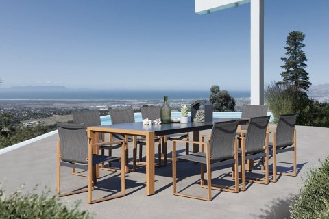 Zestaw Mebli Ogrodowych Jadalnianych DUISBURG dla 8 Osób Stół i 8 Foteli ANTRACYT / BRĄZOWY