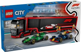 LEGO Klocki City 60445 F1 Ciężarówka z bolidami RB20 i AMR24 F1