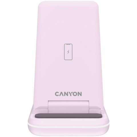 CANYON Ładowarka bezprzewodowa WS-304 15W 3w1 Iced Pink