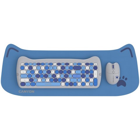 CANYON Zestaw klawiatura i mysz HSET-W6 Z Podkładką Niebieski