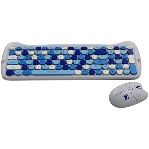 CANYON Zestaw klawiatura i mysz HSET-W6 Z Podkładką Niebieski