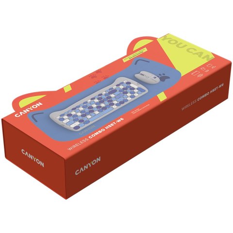 CANYON Zestaw klawiatura i mysz HSET-W6 Z Podkładką Niebieski