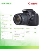 Canon Aparat lustrzanka EOS 2000D czarny + Obiektyw 18-55 IS + Akumulator LP-E10 EU26 2728C010