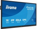 IIYAMA Monitor 75 cali TE7513A-B1AG INFRARED, 40pkt, IPS, 4K, 7H, 450cd/m2, WiFi, USB, ANDROID 14, Google EDLA, 2x20W, uchwyt ścienny