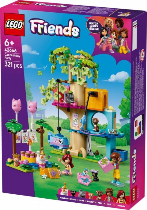 LEGO Klocki Friends 42666 Kocie przyjęcie urodzinowe i domek na drzewie