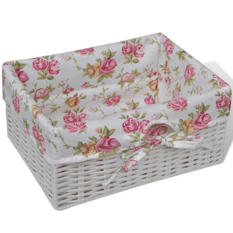 VidaXL Skrinka s 1 zásuvkou a 3 košíkmi, biela, drevo paulovnie