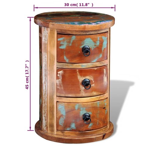 VidaXL Skrinka s recyklovaného masívu s 3 zásuvkami