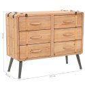 VidaXL Skrinka so zásuvkami, jedľový masív 91x35x73 cm