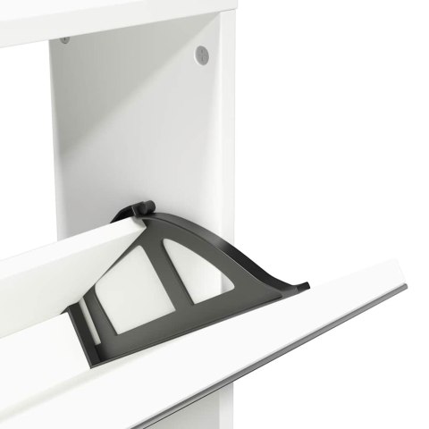 VidaXL Biely botník s 5 zrkadlovými skrinkami, 63x17x169,5 cm