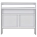 VidaXL Barový stôl s 2 vrchnými doskami biely 130x40x120 cm