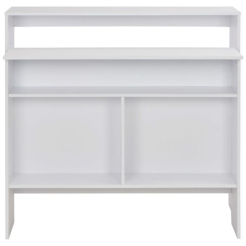 VidaXL Barový stôl s 2 vrchnými doskami biely 130x40x120 cm
