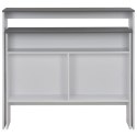 VidaXL Barový stôl s 2 stolovými doskami, bielo sivý 130x40x120 cm