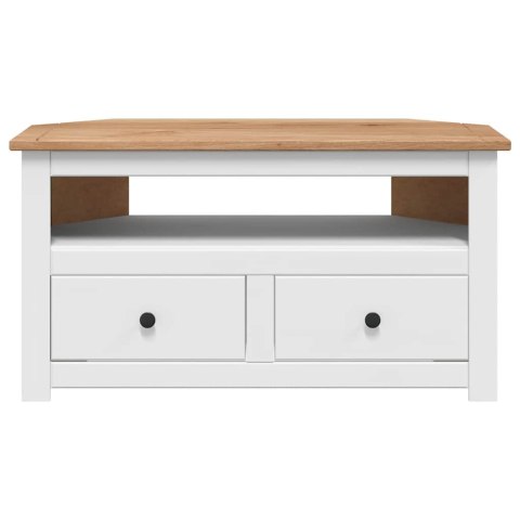 VidaXL Rohová TV skrinka biela 93x49x49 cm borovicový masív Panama Range