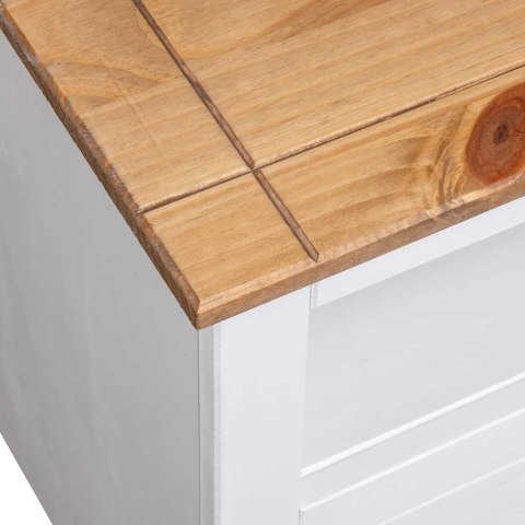 VidaXL Rohová TV skrinka biela 93x49x49 cm borovicový masív Panama Range