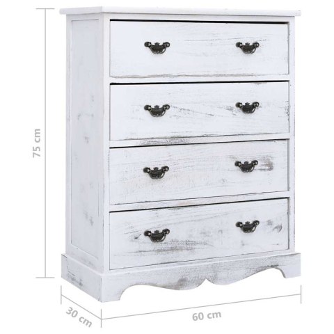 VidaXL Skrinka so zásuvkami, biela 60x30x75 cm, drevo