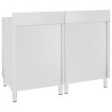 VidaXL Gastro pracovný stôl so skrinkami 120x60x96 cm nehrdzavejúca oceľ