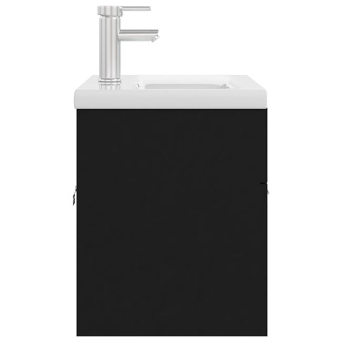 VidaXL Skrinka so vstavaným umývadlom čierna kompozitné drevo