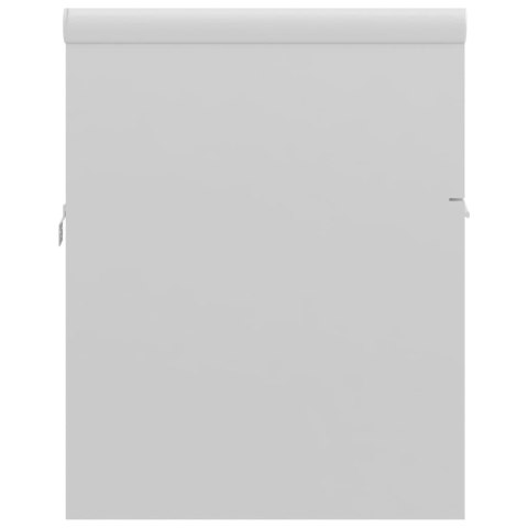 VidaXL Skrinka so vstavaným umývadlom, lesklá biela, kompozitné drevo