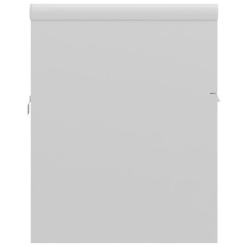 VidaXL Skrinka so vstavaným umývadlom, lesklá biela, kompozitné drevo