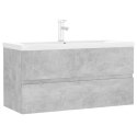 VidaXL Skrinka so vstavaným umývadlom betónová sivá kompozitné drevo