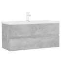 VidaXL Skrinka so vstavaným umývadlom betónová sivá kompozitné drevo