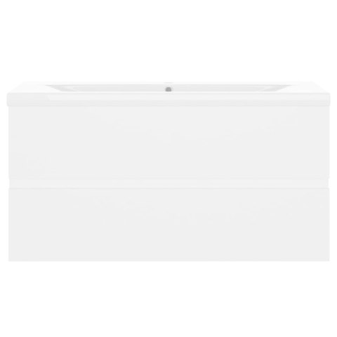 VidaXL Skrinka so vstavaným umývadlom, biela, kompozitné drevo