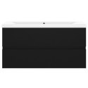 VidaXL Skrinka so vstavaným umývadlom, čierna, kompozitné drevo