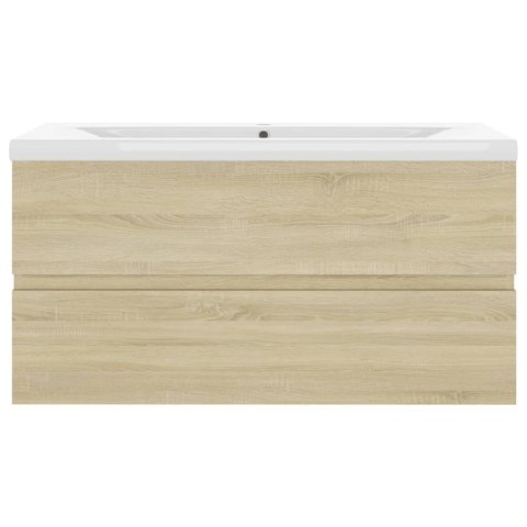 VidaXL Skrinka so vstavaným umývadlom, dub sonoma, kompozitné drevo