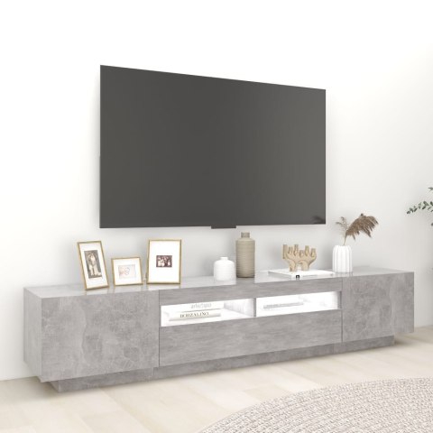 VidaXL TV skrinka s LED svetlami betónovo-sivá 200x35x40 cm