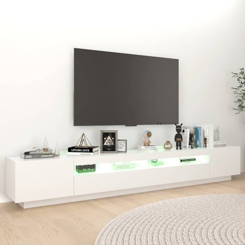 VidaXL TV skrinka s LED svetlami biela 260x35x40 cm