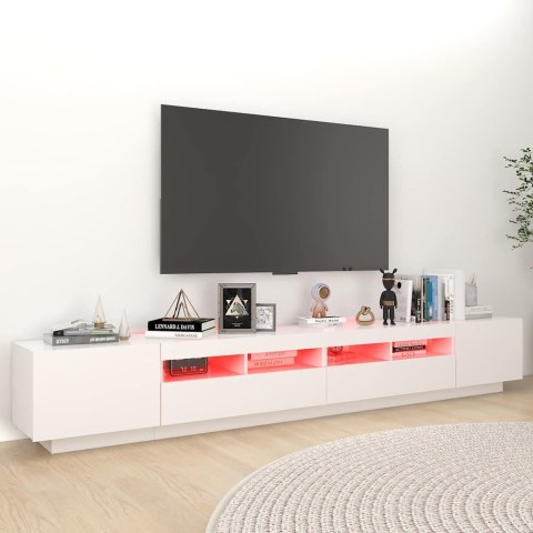 VidaXL TV skrinka s LED svetlami biela 260x35x40 cm