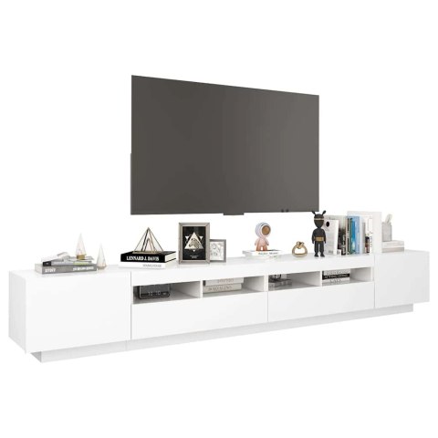 VidaXL TV skrinka s LED svetlami biela 260x35x40 cm