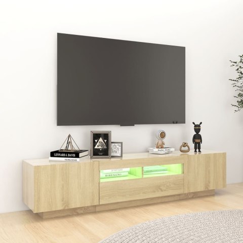VidaXL TV skrinka s LED svetlami dub sonoma 180x35x40 cm
