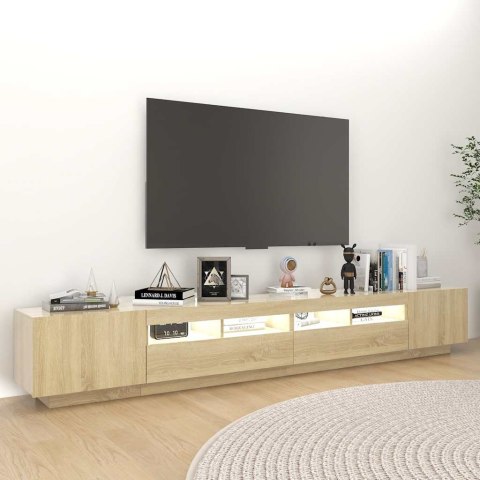 VidaXL TV skrinka s LED svetlami dub sonoma 260x35x40 cm