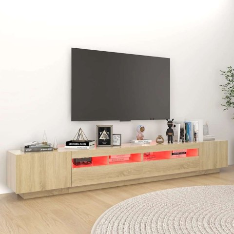 VidaXL TV skrinka s LED svetlami dub sonoma 260x35x40 cm