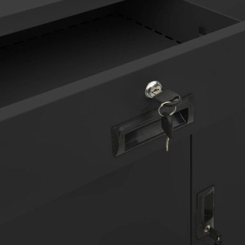 VidaXL Kancelárska skrinka s boxom na kvetináče antracitová 90x40x125 cm oceľová