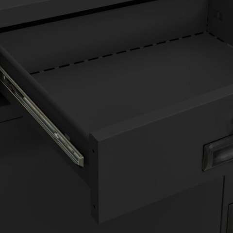 VidaXL Kancelárska skrinka s boxom na kvetináče antracitová 90x40x125 cm oceľová