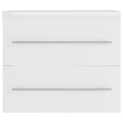 VidaXL Skrinka so vstavaným umývadlom biela spracované drevo