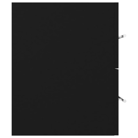 VidaXL Skrinka so vstavaným umývadlom čierna drevotrieska