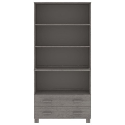 VidaXL Vysoká skrinka HAMAR, borovicový masív, svetlosivá