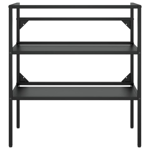 VidaXL Skrinka do kúpeľne so vstavaným umývadlom čierna železo