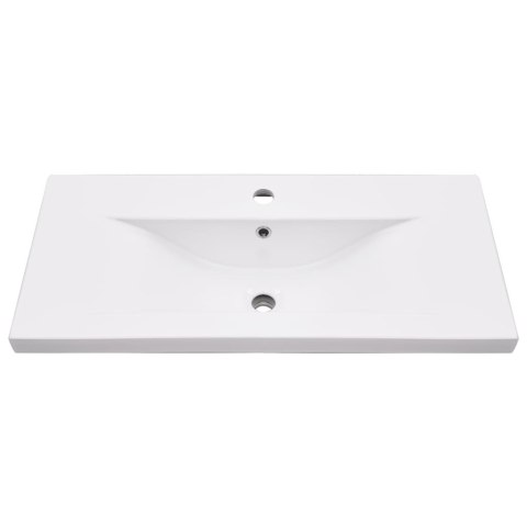 VidaXL Skrinka do kúpeľne so vstavaným umývadlom čierna železo