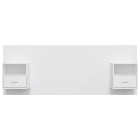 VidaXL Čelo postele so skrinkami biele spracované drevo