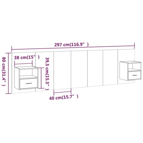 VidaXL Čelo postele so skrinkami biele spracované drevo